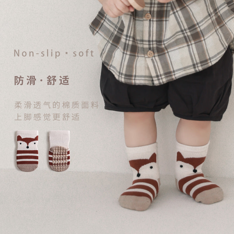 Baby socks spring and autumn thin section 1-3 years old indoor non-slip socks 12 months baby toddler socks children's floor socks