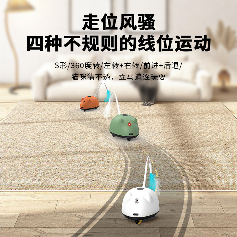 Cross-border popular pet cat toy electric toy simulated mouse self-entertainment to relieve boredom smart sensor obstacle avoidance cat teaser
