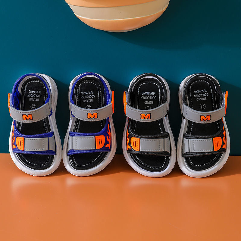 Children's Sandals Men's 2021 Summer New Style Handsome Little Boys Middle-Grade Children Primary School Non-Slip Soft Bottom Baby Beach Shoes