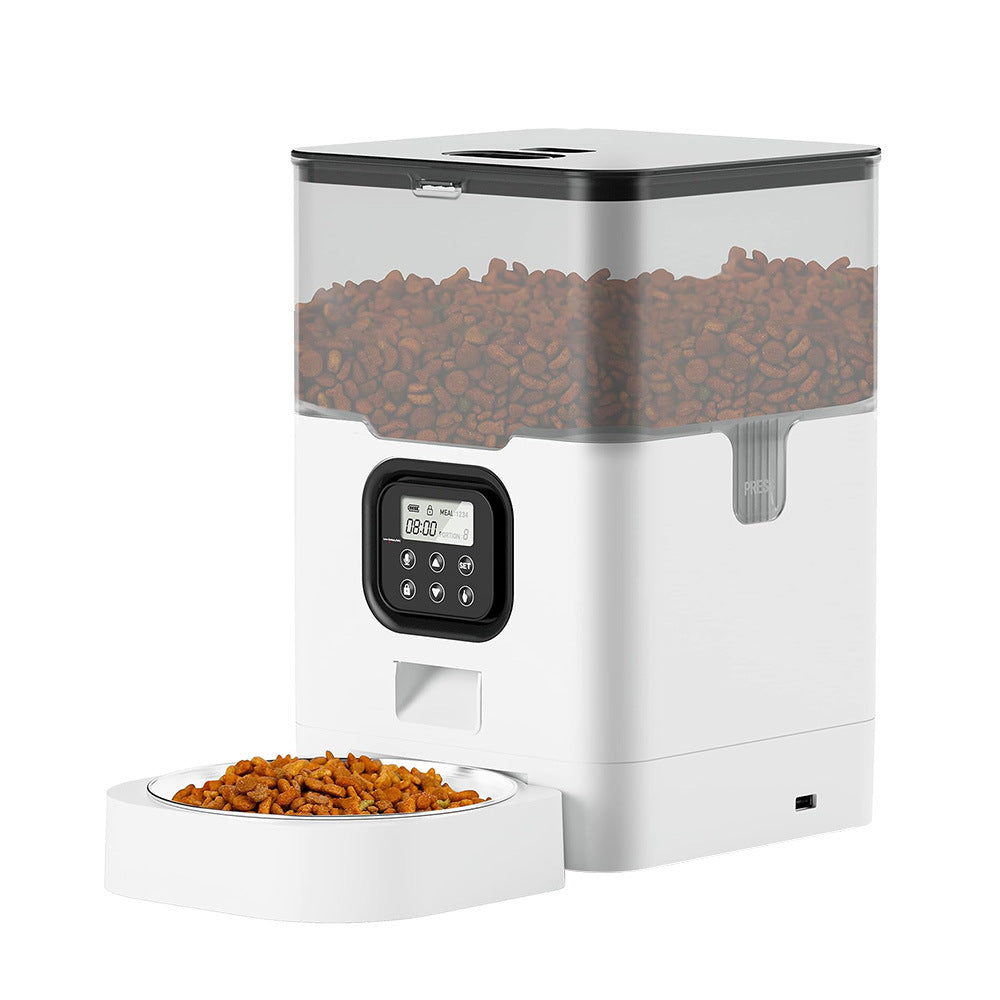 Pet fully automatic APP feeder square cat and dog feeder WIFI intelligent timing quantitative double meal feeder