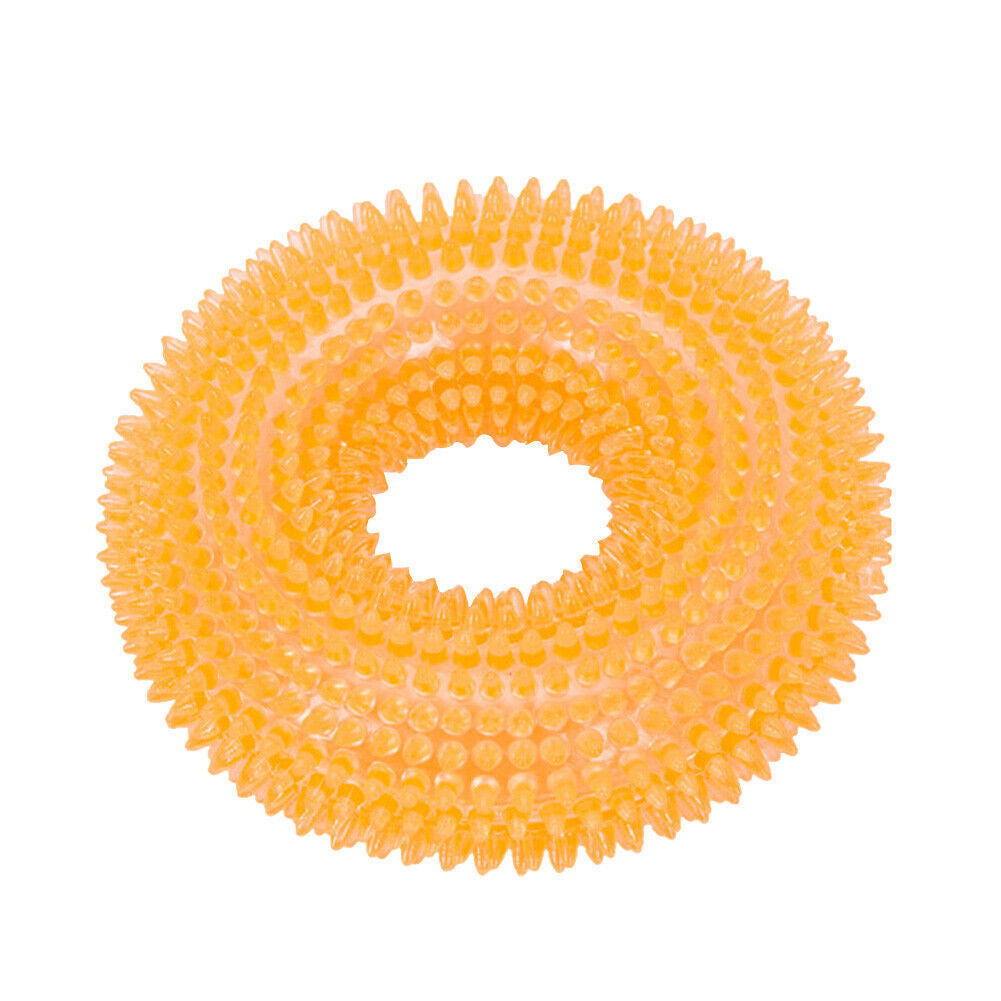 Pet dog toy ball thorn ring bite-resistant grinding teeth gripper makes sound dog donut pet sound thorn ball