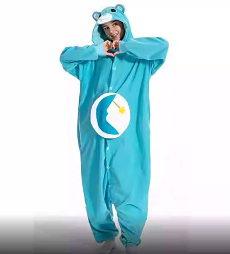 Salamander dragon taming tiger shark lion brown monkey Teletubbies adult cartoon one-piece pajamas Halloween cosp