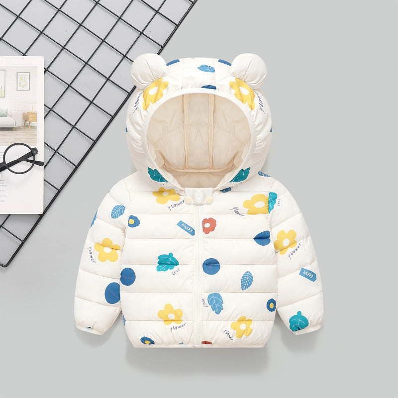 Foreign trade 2025 autumn and winter new cartoon children's down cotton jackets for boys and girls medium and large children's light baby jackets