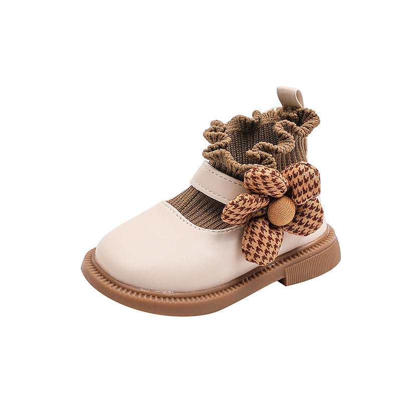 One piece of spring and autumn single boots baby toddler shoes 01-2-3 years old little girl princess leather shoes short boots single shoes foreign trade