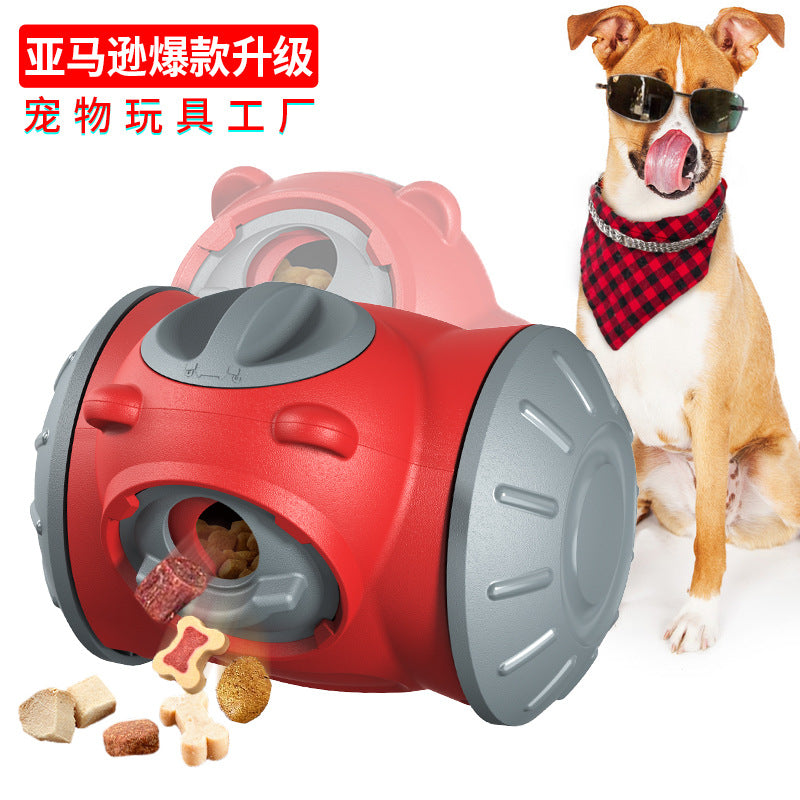 Spot wholesale plastic feeding tumbler puzzle slow food cleaning teeth pet interactive food storage rolling dog toy
