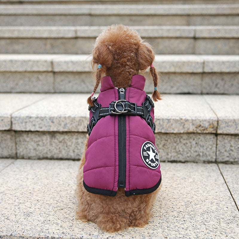 Dog clothes for medium and small dogs vest-style traction rope dog leash Teddy dog chain dog walking rope pet chest harness