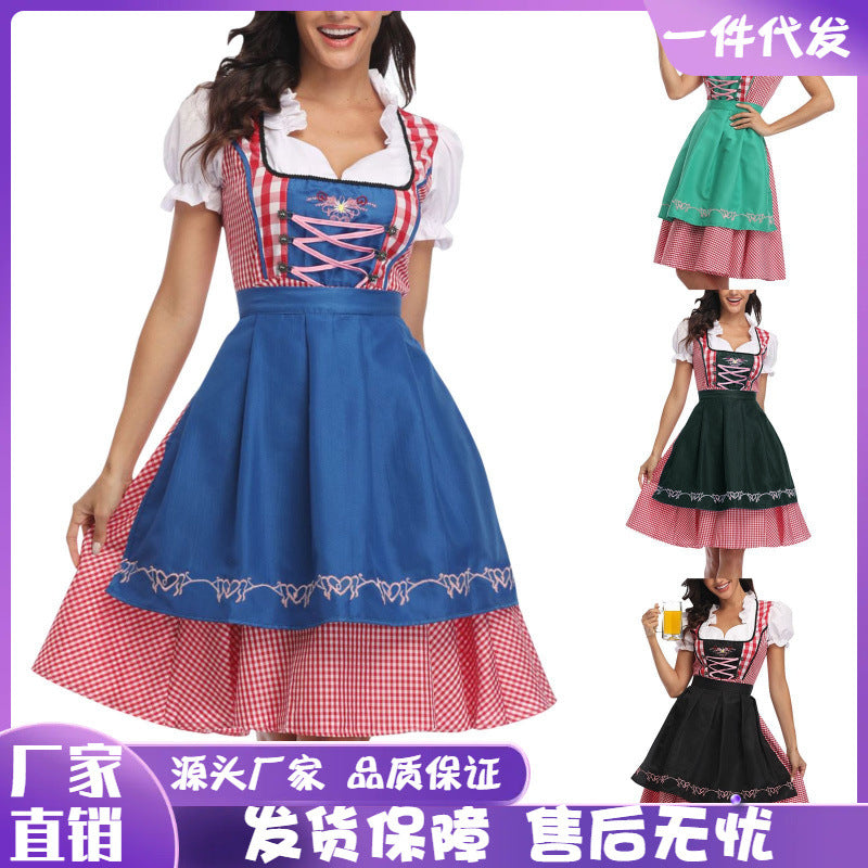 New German Munich Beer Wear Women's Halloween Oktoberfest Dress Shaping Stage Costume Maid Costume