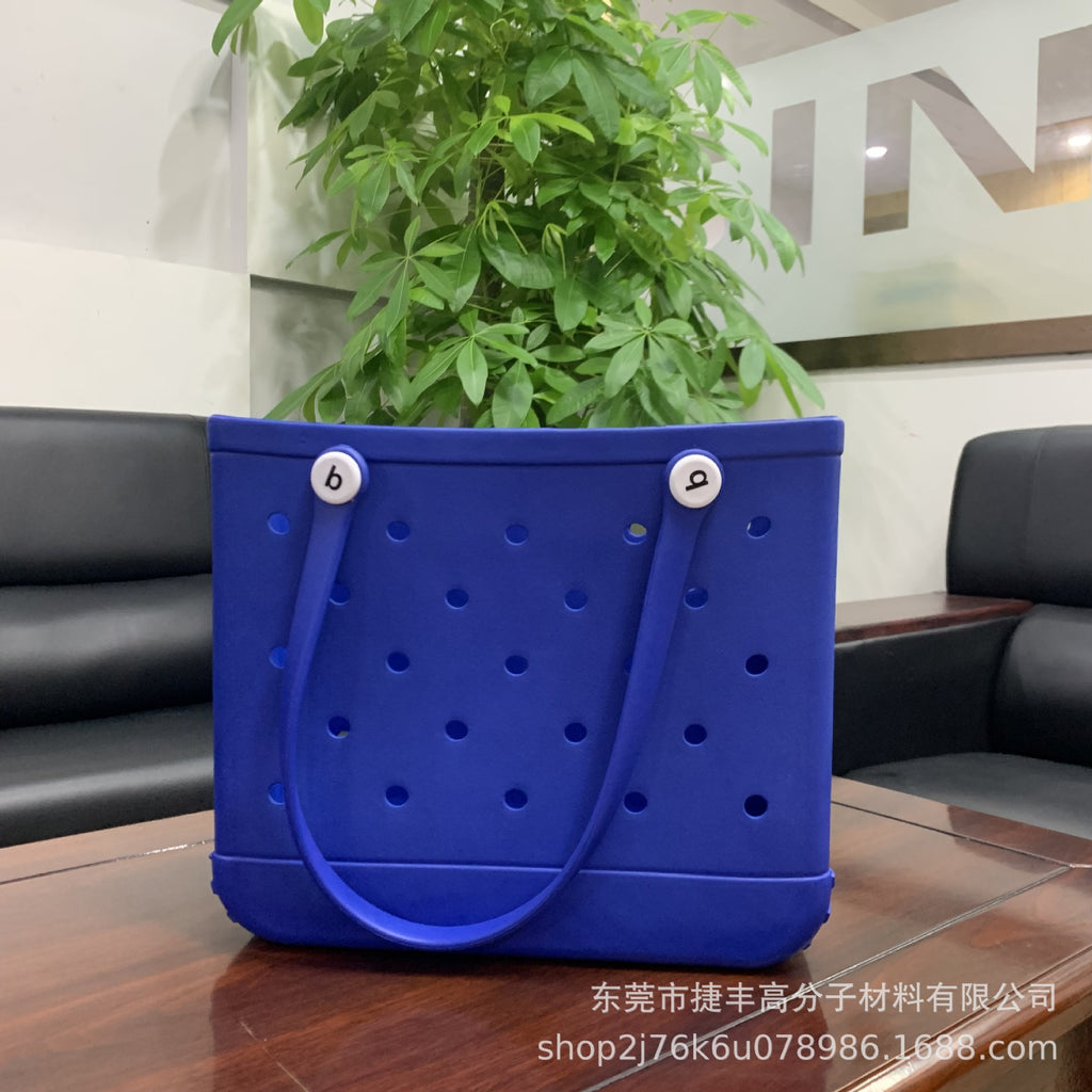 New supply EVA beach bag European and American fashion portable women's hole bag printed pet storage handbag