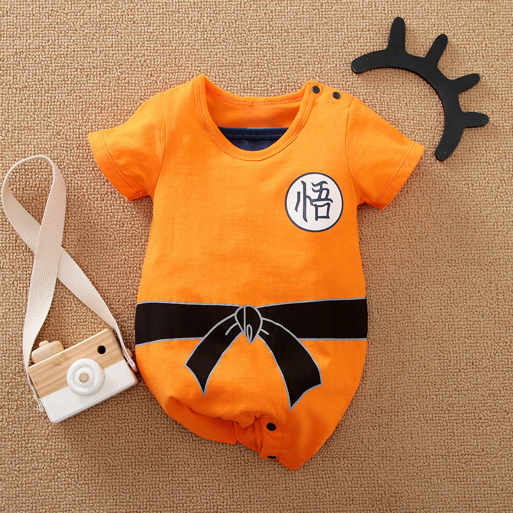 Baby Spring and Autumn Clothing Cotton Long Sleeve Harness Category A Outerwear Animation Themed Newborn Onesie Romper