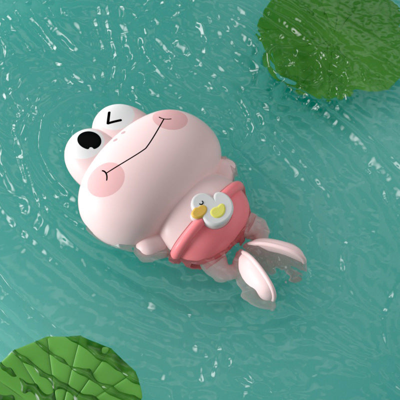 Douyin hot selling children's bathroom water swimming little penguin crab chain cool swim baby bath water toys