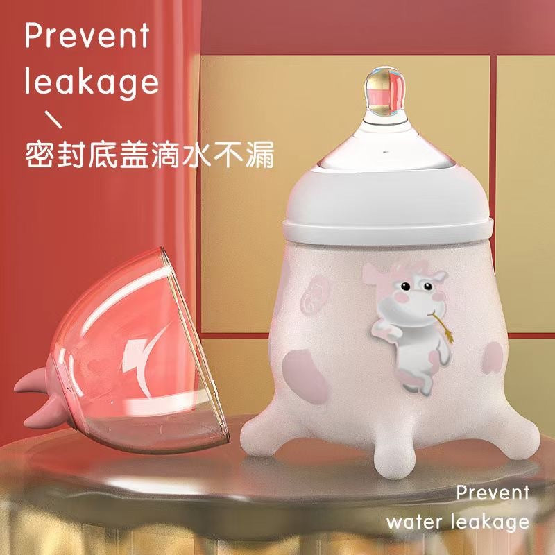 Factory direct supply silicone feeding bottle wide mouth baby feeding bottle wide mouth newborn feeding bottle mother and baby wholesale