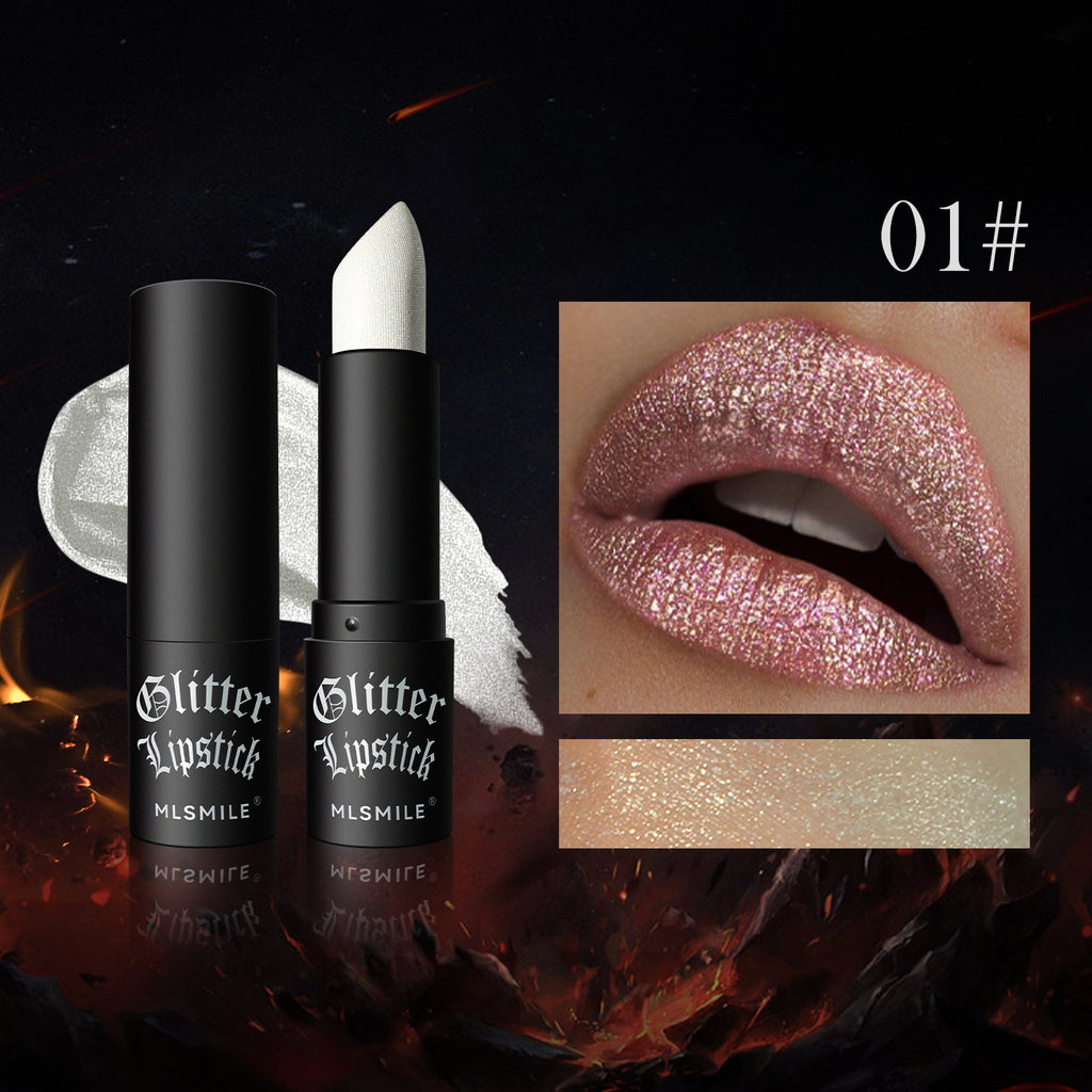 MLSMILE cross-border non-stick matte lipstick flash diamond lipstick lipstick Halloween dark vampire makeup