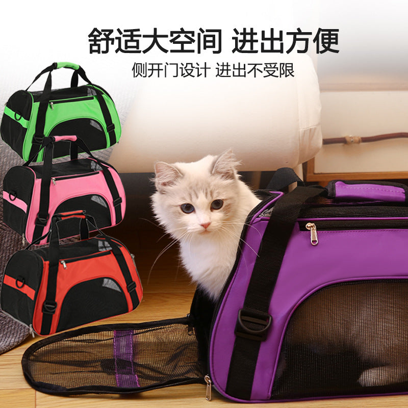 Portable pet travel bag, pet backpack, cat and dog travel bag, crossbody pet bag, foldable bag