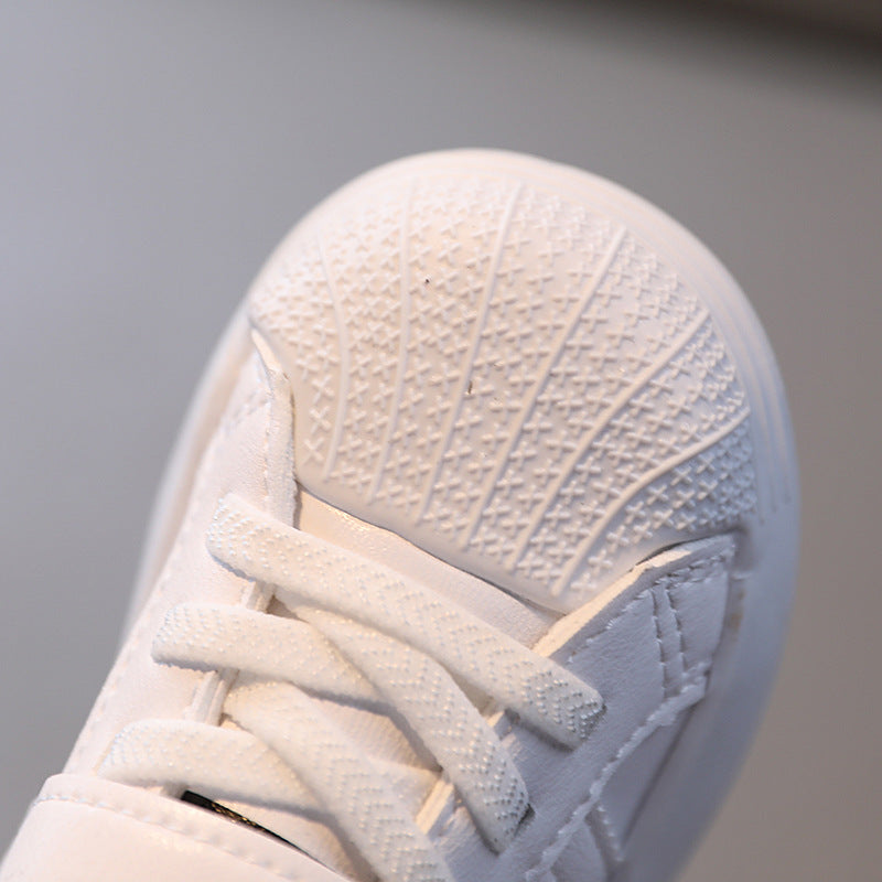 2024 Spring and Autumn New Children's Shoes Boys Baby Shoes Infant Shell Toe Shoes Girls White Shoes Wholesale