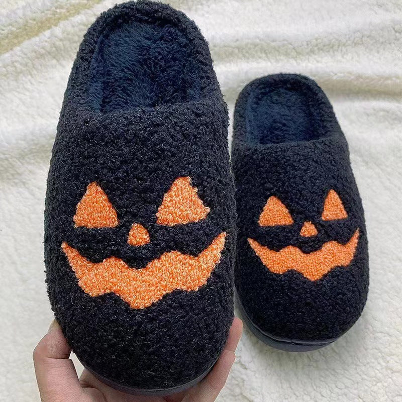 Halloween Collection Cartoon Pumpkin Funny Cotton Mops Winter Couples Indoor Home Cute Thick-soled Plush Cotton Mops