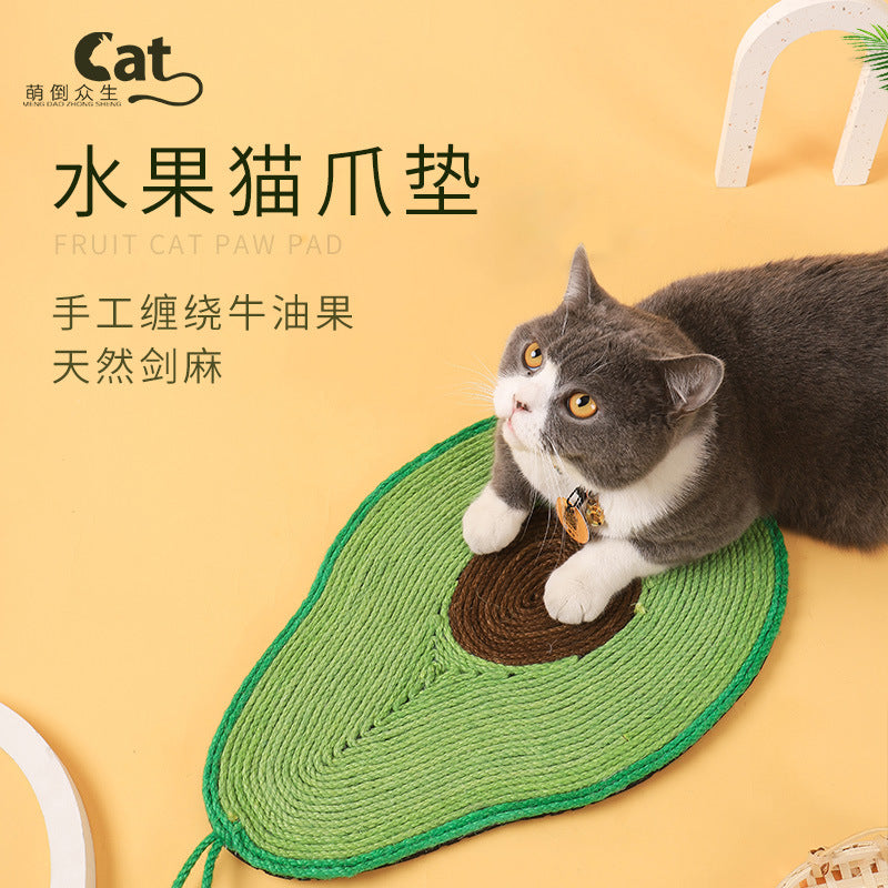 Avocado Cat Scratching Board Sofa Anti-scratch Wear-resistant Claw Device Cat Toy Pet Supplies Cactus Cat Scratching Mat Sisal