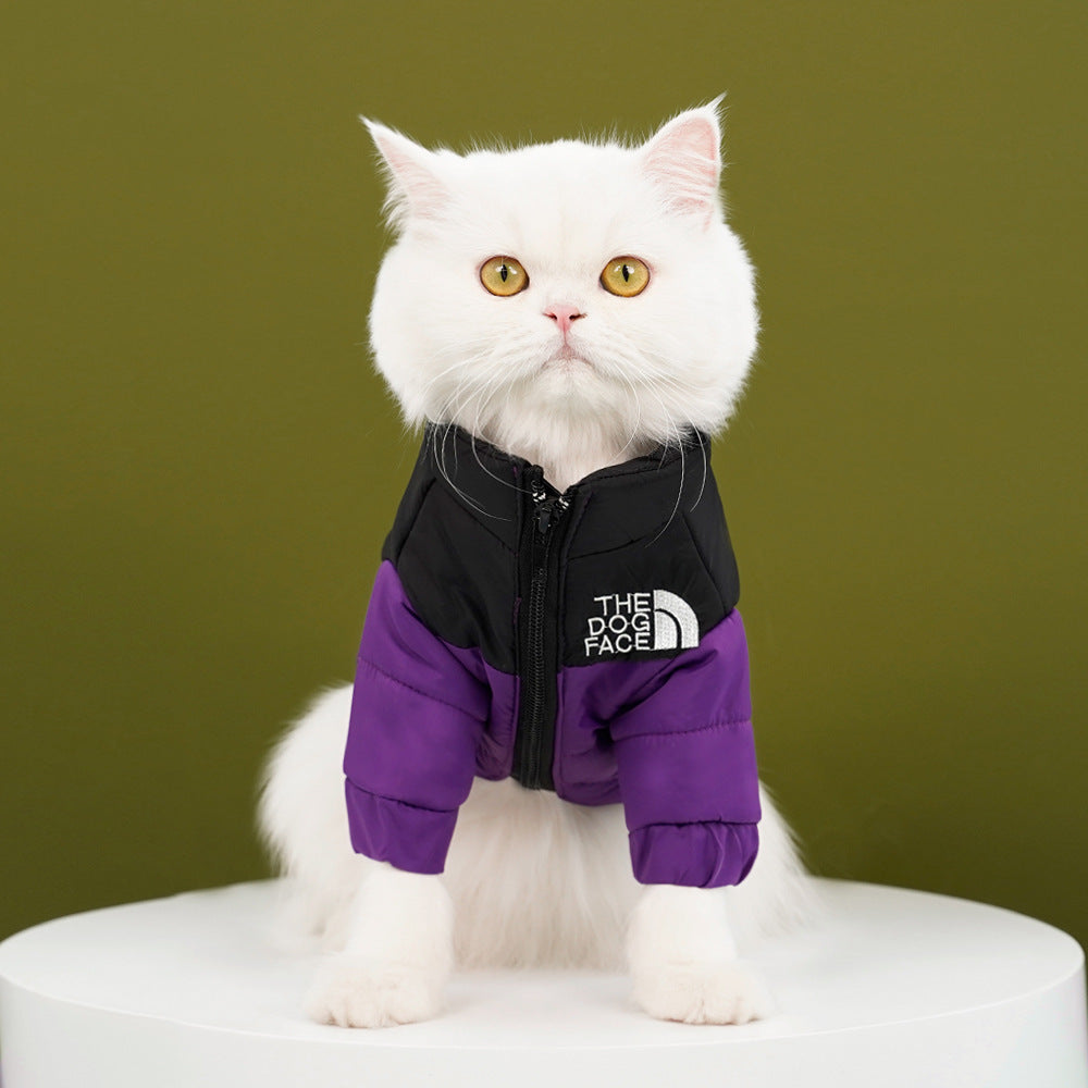 Pet dog cat clothes autumn and winter warm cotton down jacket Teddy large and medium and small dog manufacturers wholesale supplies