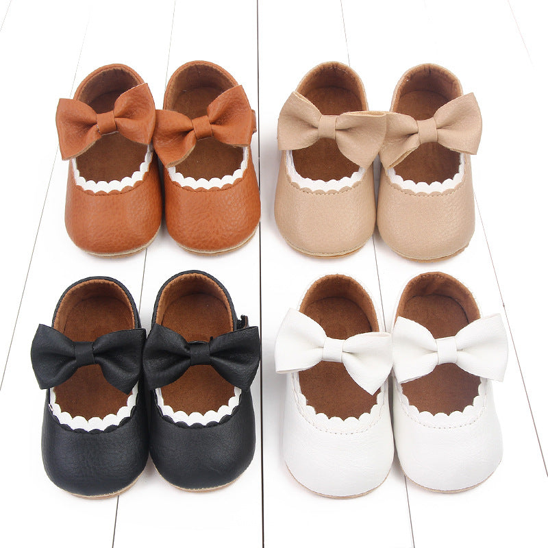 Spring and autumn baby princess shoes 0-1 years old baby shoes soft bottom non-slip toddler shoes bowknot 2766