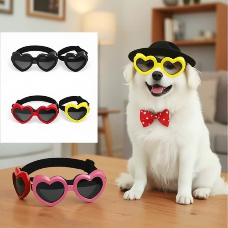 Pet glasses dog cat sunglasses universal white anti-ultraviolet windproof love goggles clothes accessories