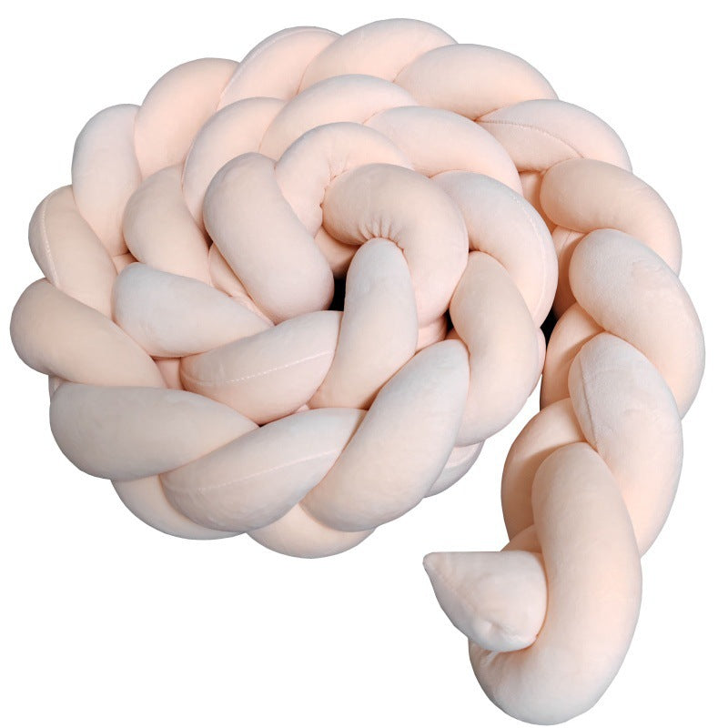 Baby crib surround ins new hand-woven long knotted ball three-strand braid anti-collision soft bag baby crib surround