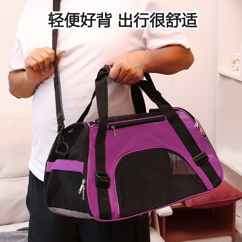 Cross-border supply pet bag portable pet backpack dog bag crossbody folding bag one piece delivery
