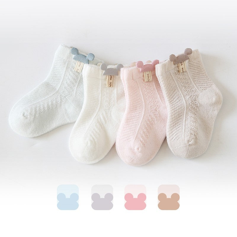 Newborn socks baby summer thin section baby boneless super cute cute middle tube socks 0-6 months wholesale baby