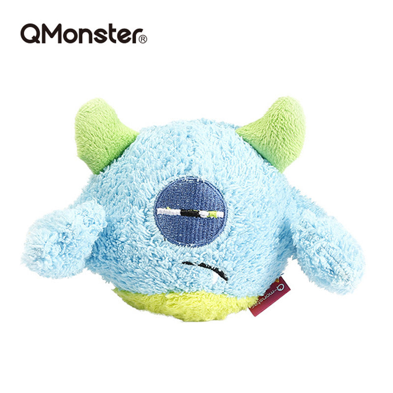 Qmonster dog toy beautiful plush Q Baolong egg sound thorn ball bite wear cute plush puppy pet ball