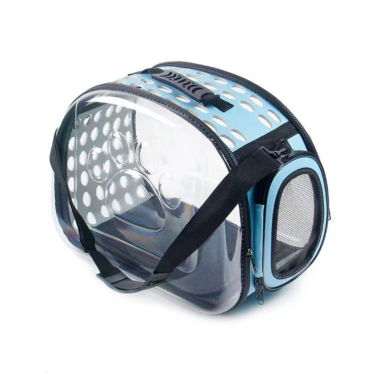 Messenger pet bag breathable foldable pet backpack large capacity two small cat bags outing portable bag in stock