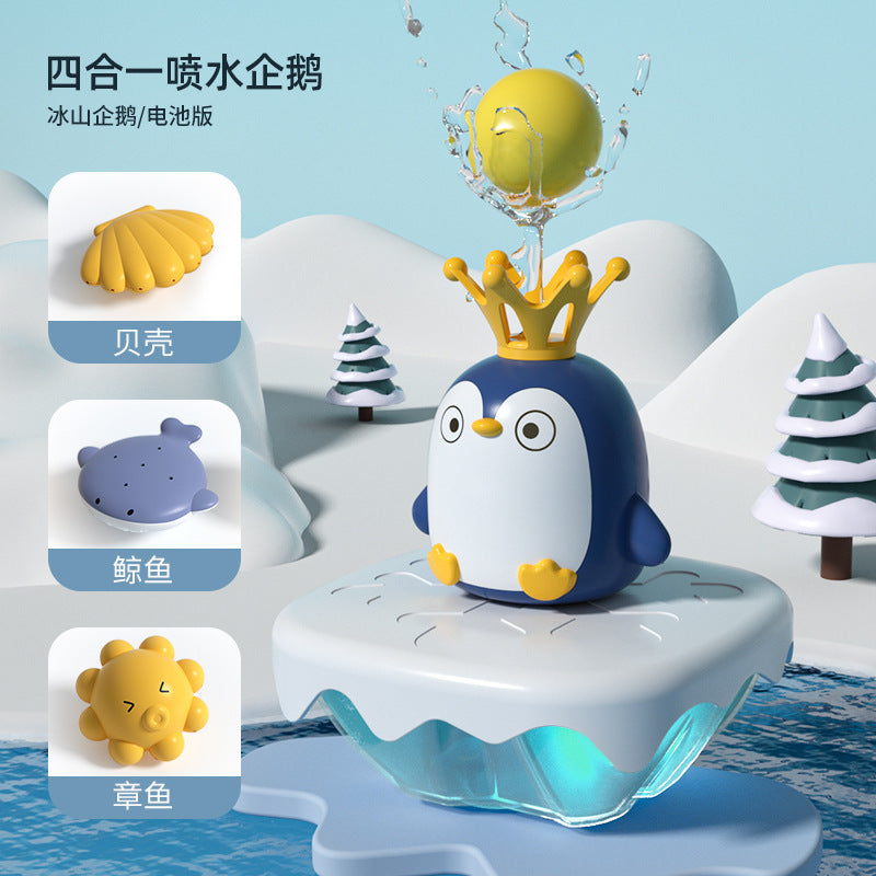 Baby water toys children's bath electric water spray penguin baby bathroom play water swimming animal toys wholesale