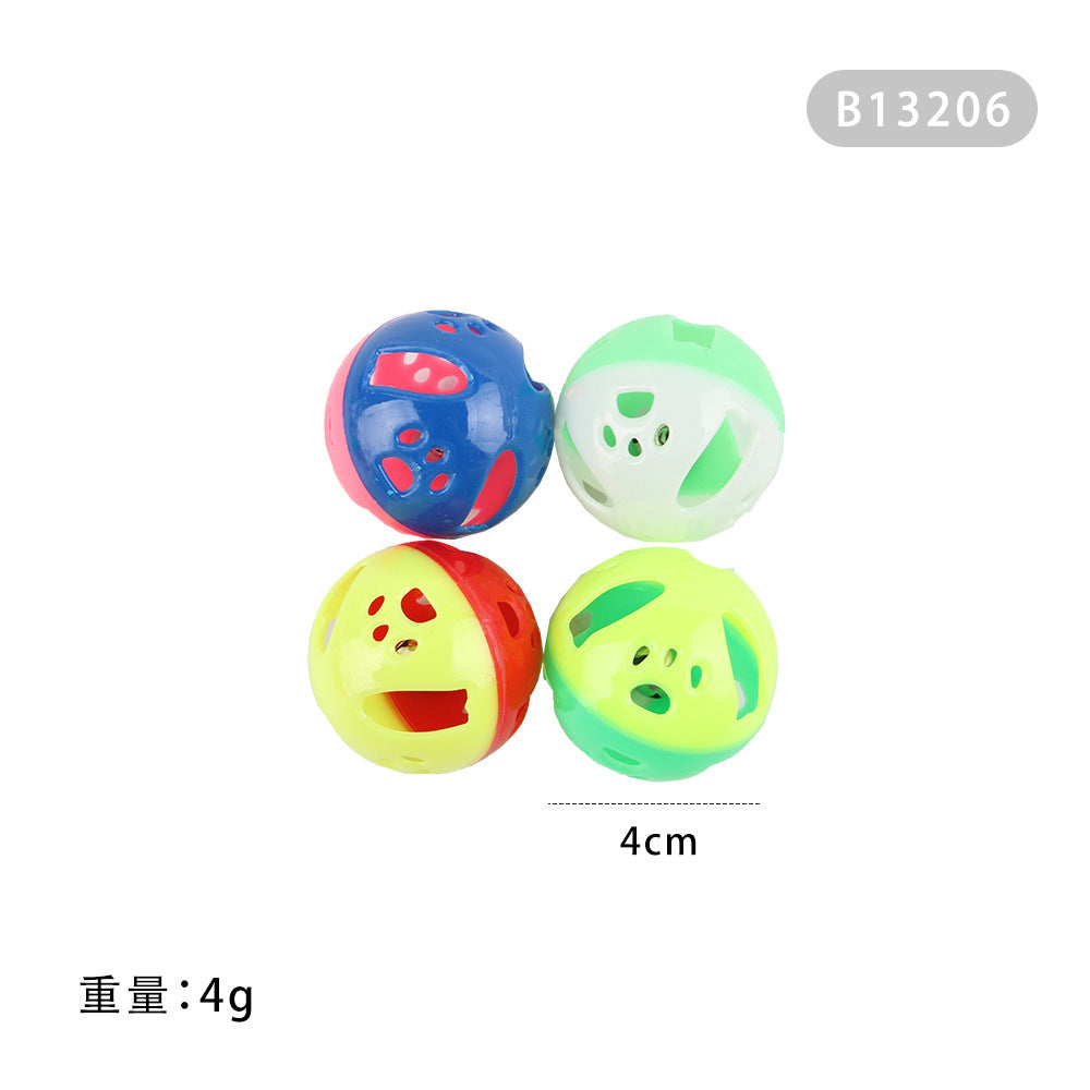 Summary of cat toy combination accessories Plastic bell ball flower drum rainbow ball feather mouse pet cat toy