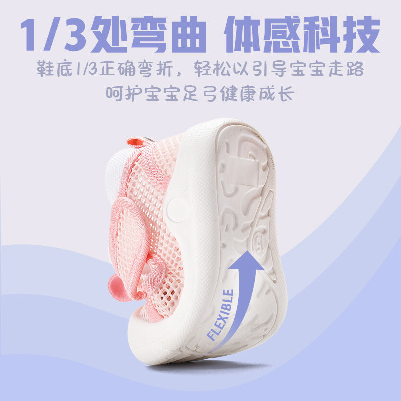 Baby sandals for girls summer toddler shoes 0-1-2 years old baby non-slip soft sole infant mesh shoes boy baby children