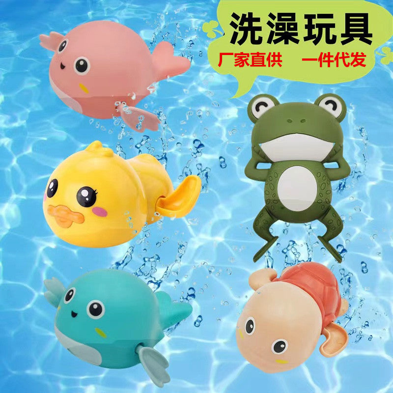 Cross-border baby bathing and playing in the water mini turtle, dolphin, duck, children bathing and swimming frog toy 66