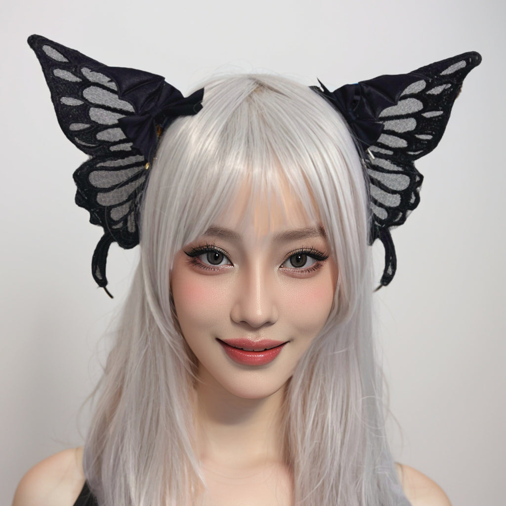 Dark Gothic Witch Big Butterfly Hairpin Halloween Devil Three-Dimensional Bat Wings Side Clip Lolita Hair Accessories