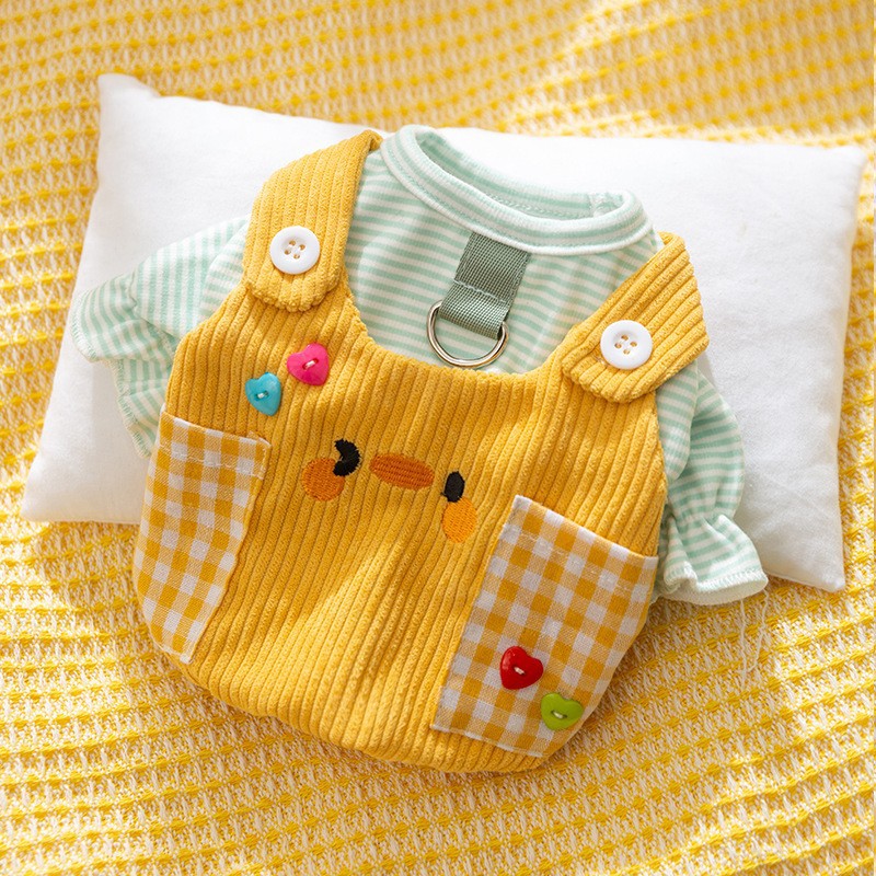 New autumn and winter Korean version dog cute cartoon small and medium-sized dog bear sweatshirt cat Teddy pet dog clothes