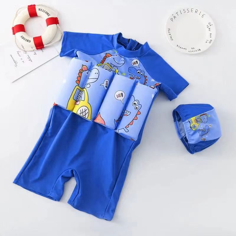 Uoa2023 new children's swimsuit one-piece buoyancy boys and girls swimsuit baby cute swimming equipment summer