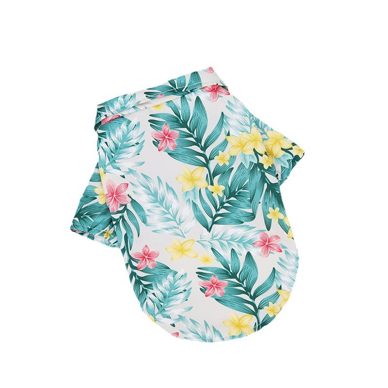Amazon hot sale small and medium-sized dog beach shirt Hawaii pet dog cat golden retriever clothes supplies spring and summer