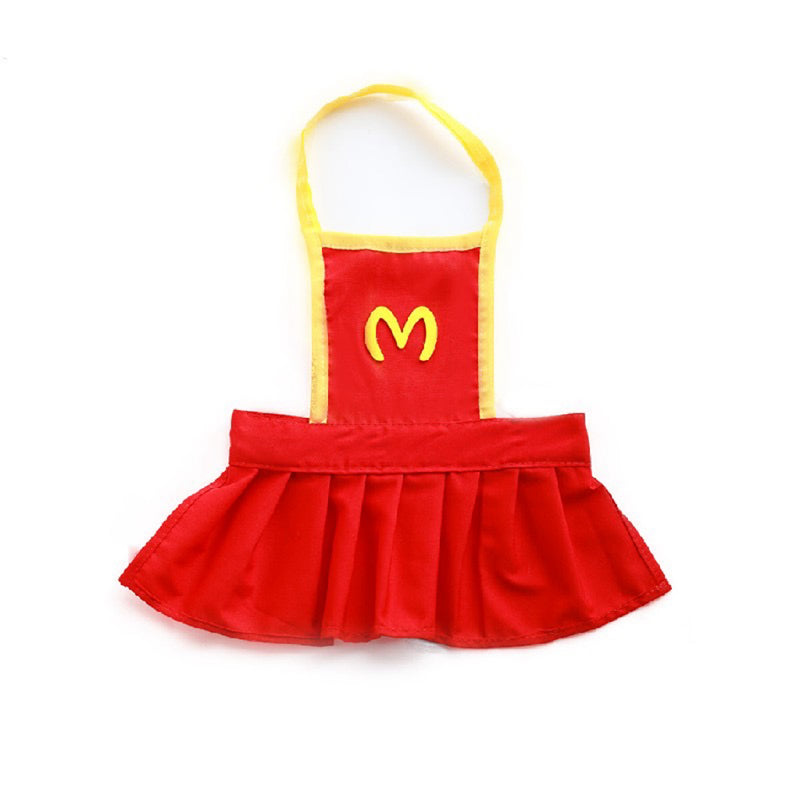 Funny Pet Cat Clothes McDonald's Cute Hat Bib Skirt Waiter British Shorthair American Shorthair Cat Transformation Costume