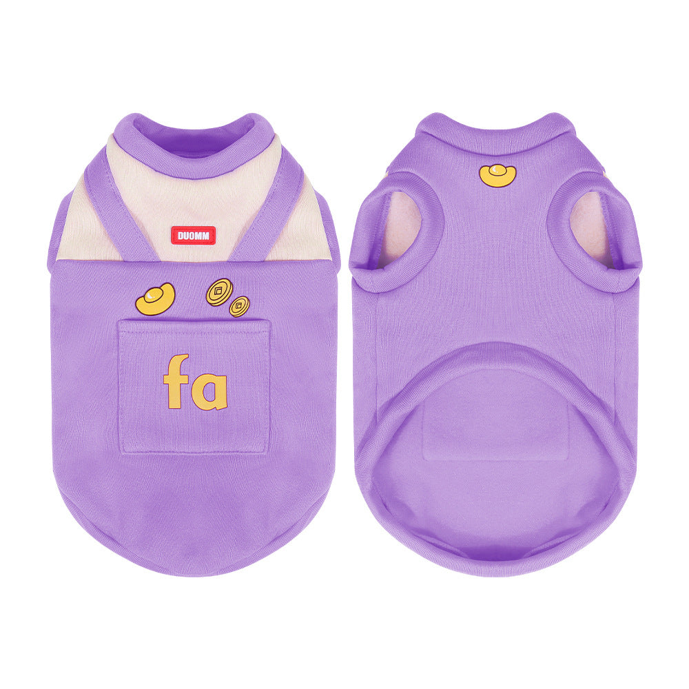 New autumn and winter pet cat clothes comfortable cloud velvet cat clothes winter thick soft warm pet cotton coat