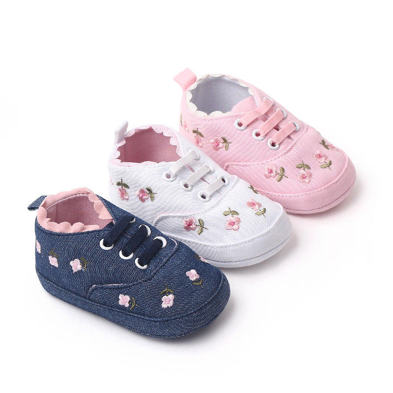 New foreign trade wholesale baby shoes denim embroidered baby shoes toddler shoes 1483