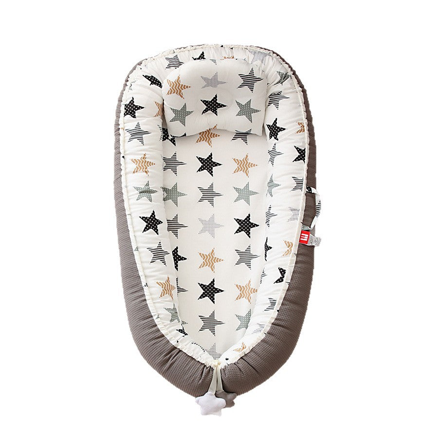 Hemei honeycomb breathable detachable and washable portable baby bed mid-bed bionic baby nest baby pillow travel baby bed