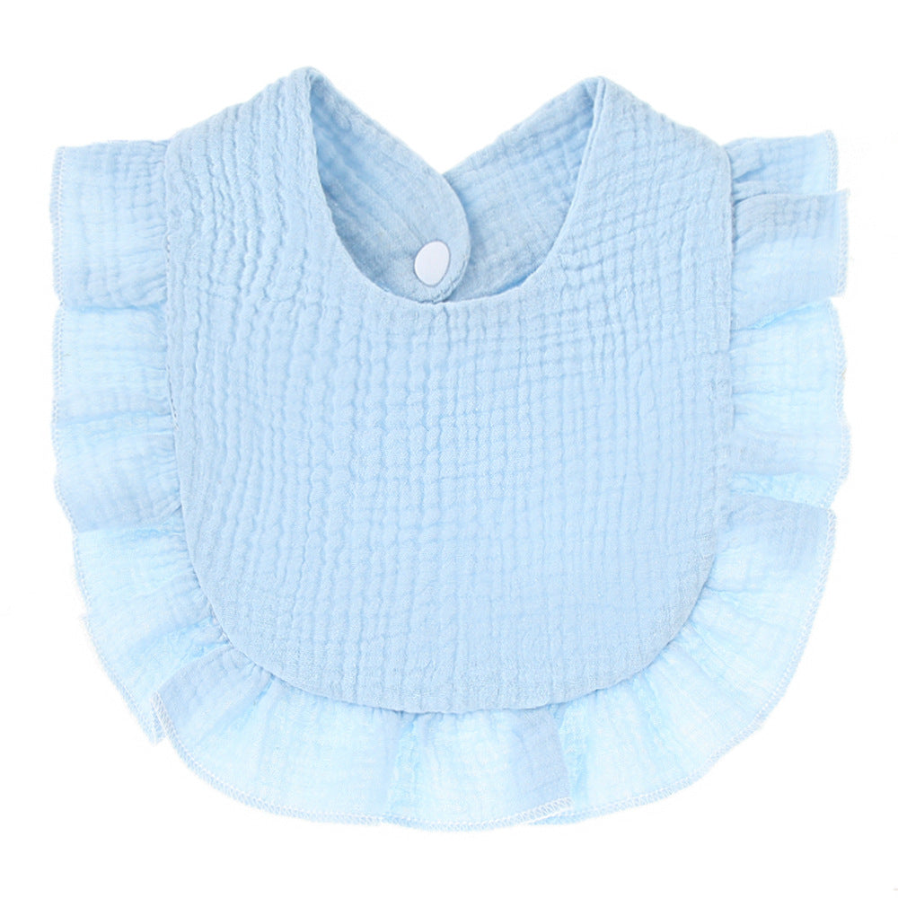 New baby bibs with ruffles Children's baby pure cotton gauze lace bibs bibs bibs cross-border