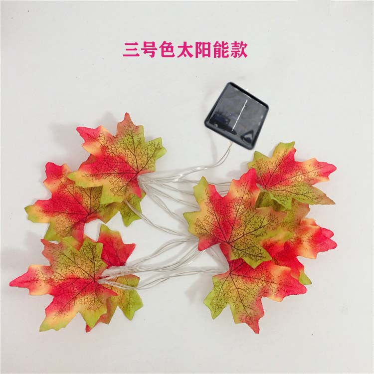 New Christmas LED light string pumpkin maple leaf light string battery box solar Halloween decoration light string