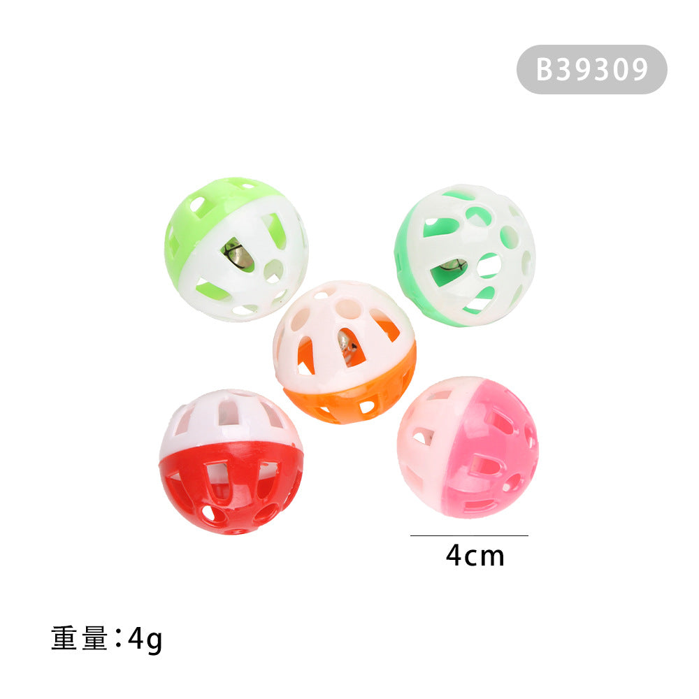 Summary of cat toy combination accessories Plastic bell ball flower drum rainbow ball feather mouse pet cat toy