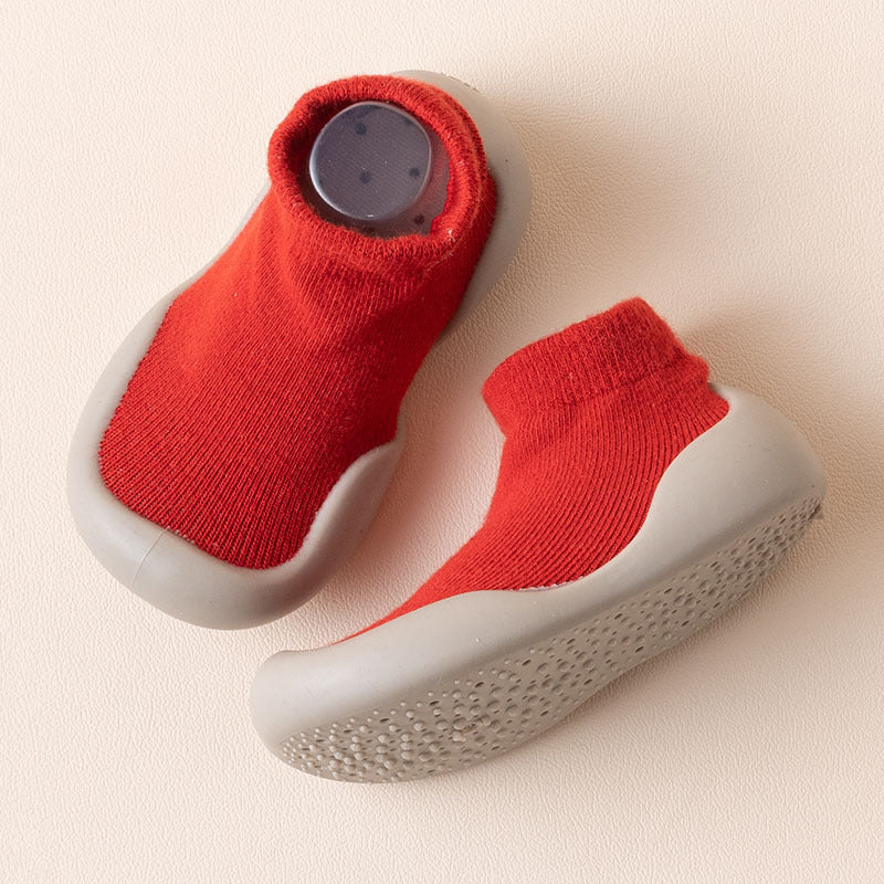 2024 Spring New Children's Toddler Shoes Solid Color Baby Floor Socks Shoes Combed Cotton Soft Sole Indoor Socks Shoes