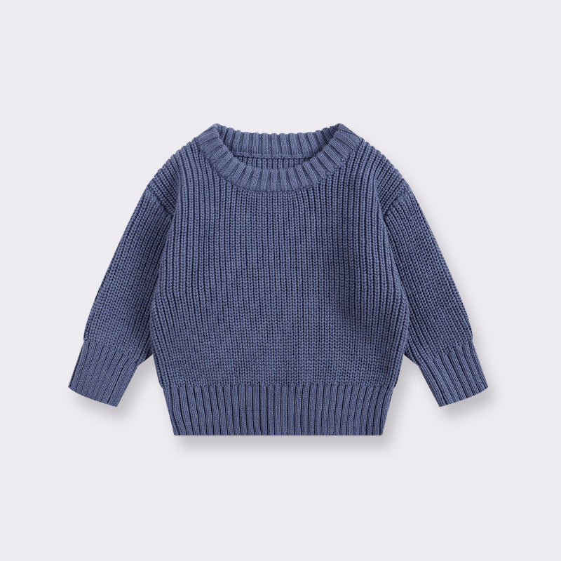 Baby sweater round neck boys pullover girls spring autumn winter baby base knitted sweater children's sweater base shirt