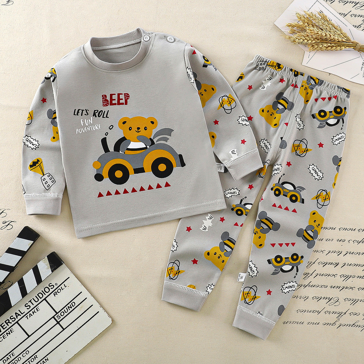 Children's underwear set cotton pajamas girls baby long johns cotton boys home clothes children's clothing wholesale