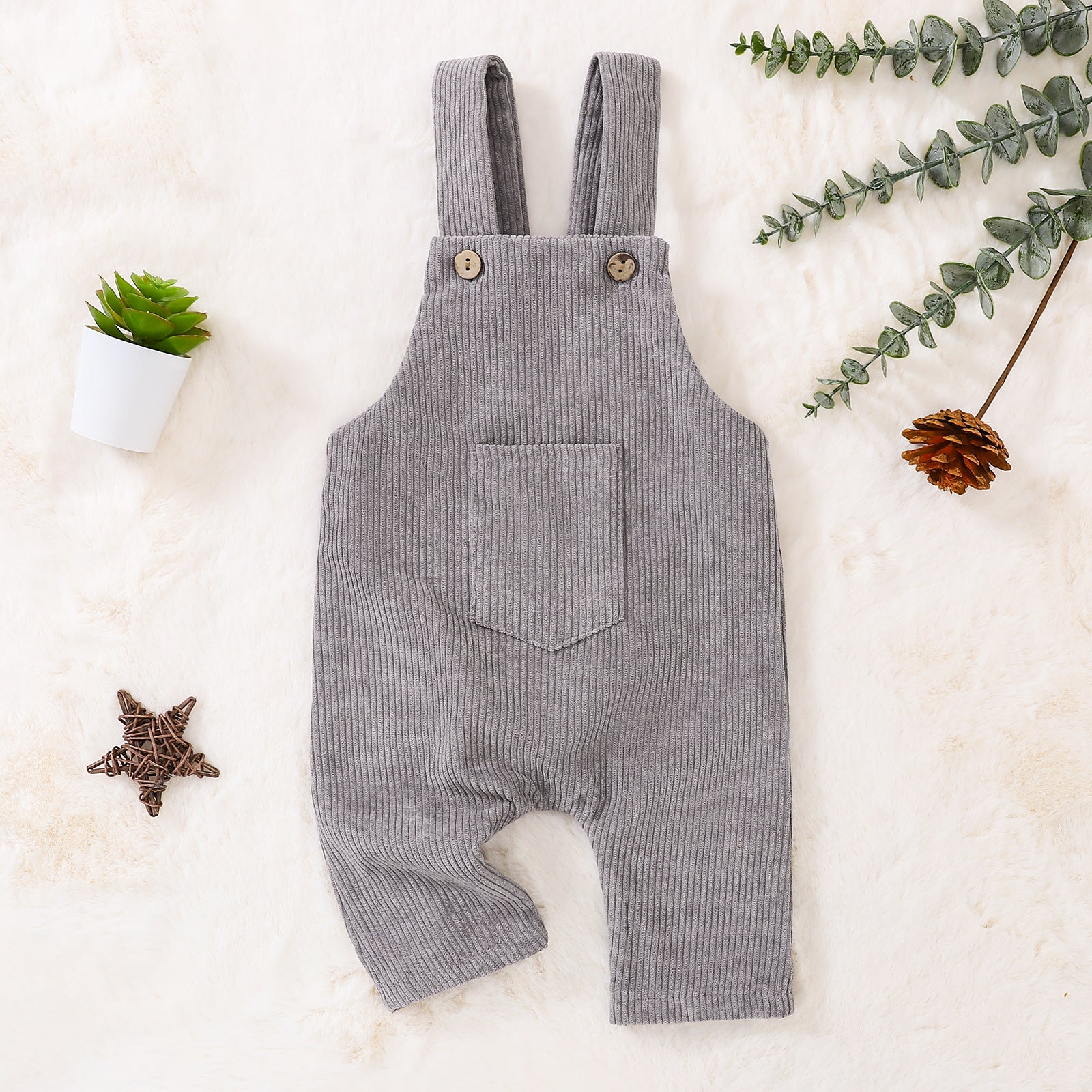 Cross-border exclusively for autumn new European and American men and women baby corduroy suspenders casual pants one drop