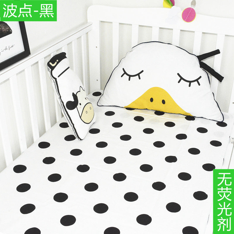 Foreign trade pure cotton crib bed sheet baby maternal and infant products ins children cartoon bed cover wholesale