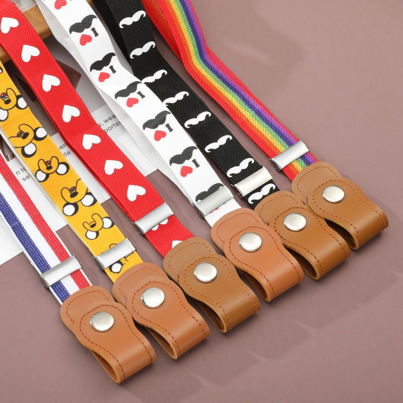 Children's elastic belt cartoon pattern primary school students' belt baby pants anti-fall medium and large children's belt waist belt