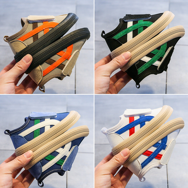 Spring and Autumn New Children's Canvas Shoes Boys Girls Skateboard Shoes Kindergarten Baby Shoes Soft Sole Sneakers Explosive Wholesale